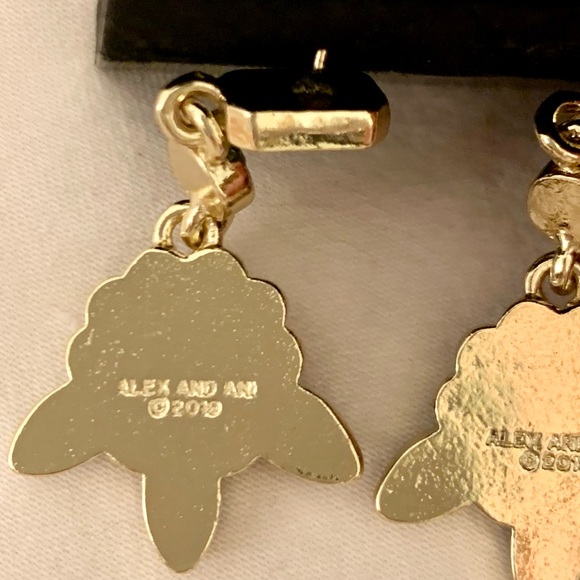 Alex and Ani Marquise Showstopper Earrings in Gold & Green - Picture 4 of 4